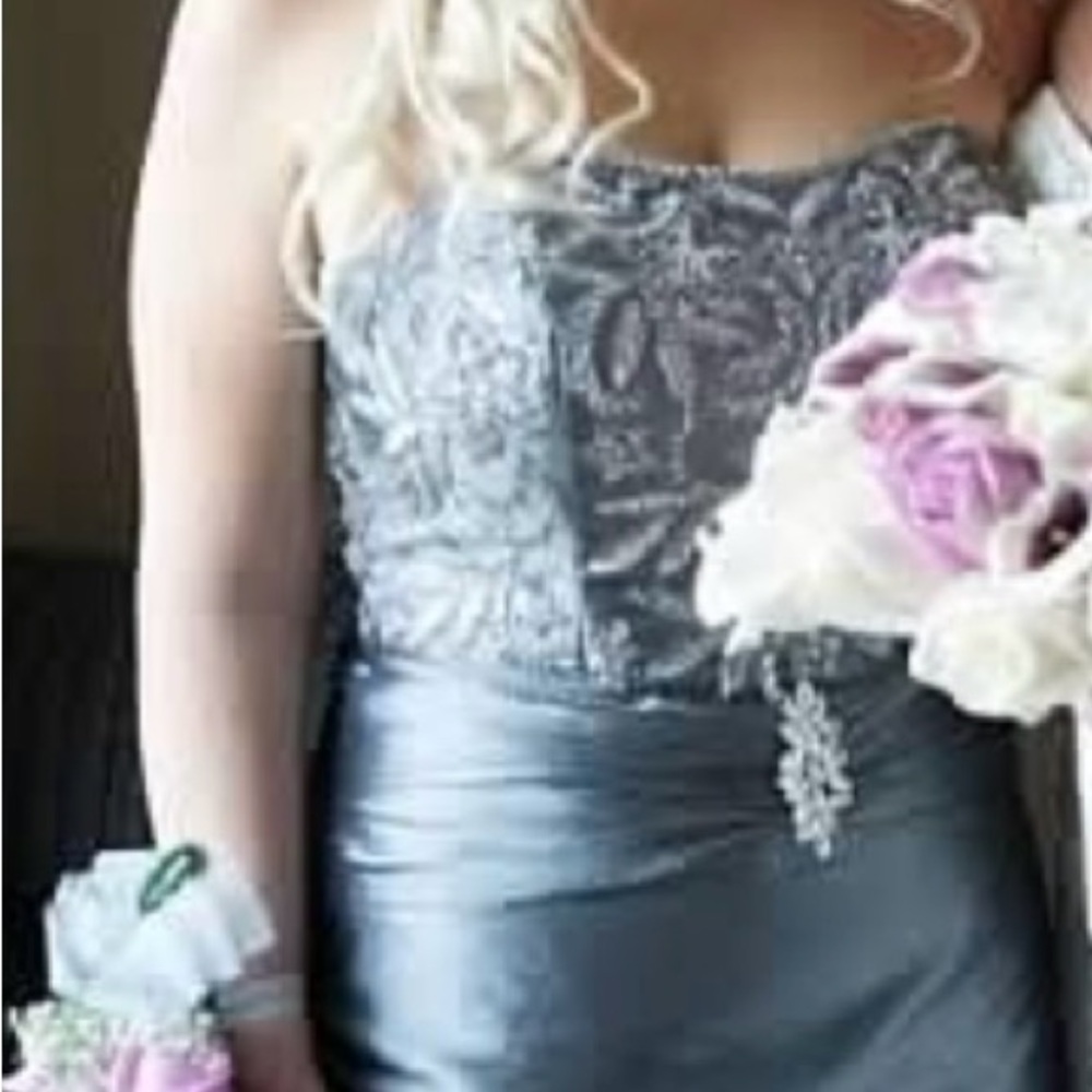 Elegant Gray Evening Dress